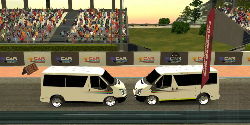 Driving challenge in car parking multiplayer with two vans 